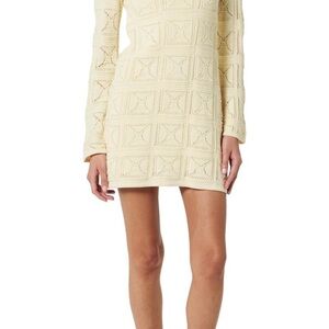 Chic Cream Long Sleeve Knit Dress